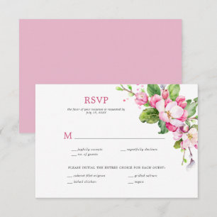 Rosa und Weiße Apfelblüten RSVP Karte