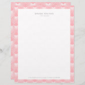 Rosa und weiße Art Deco Muster Briefbogen (Vorne/Hinten)