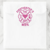 Rosa und weiße Aufkleber der Ehefrau des Feuerwehr (Tasche)