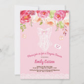 Rosa und weiße Außendusche Brautparty Einladung (Vorderseite)