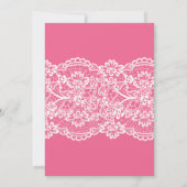 Rosa und weiße Außendusche Brautparty Einladung (Rückseite)