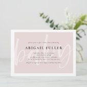 Rosa und weiße Babydusche - Einladung (Stehend Vorderseite)