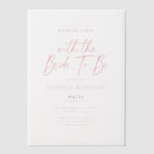 Rosa und weiße Bachelorette Wochenende Party Pergament Einladungen (Vorderseite)