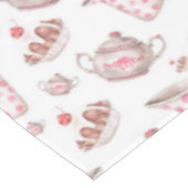 Rosa und weiße Bäckerei Nachspeisen Tischdecke (Schrägansicht)