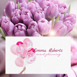Rosa und weiße Ballons Moderne Visitenkarte