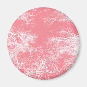 Rosa und weiße Bäume Magnet