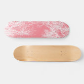 Rosa und weiße Bäume Skateboard (Horizontal)