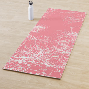 Rosa und weiße Bäume Yogamatte