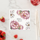 Rosa und weiße Baumwollhochzeit Serviette (Beispiel)