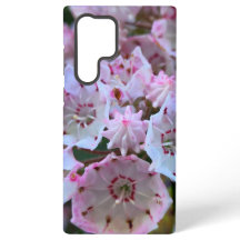 Rosa und weiße Berglorbeerblüten