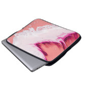 Rosa und weiße Bilder Laptopschutzhülle (Vorne Knopf)