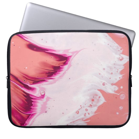 Rosa und weiße Bilder Laptopschutzhülle (Vorderseite)