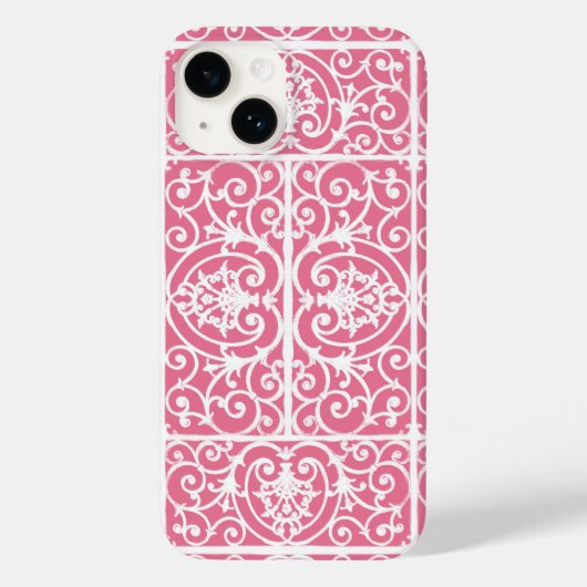 Rosa und weiße Blätter Case-Mate iPhone Hülle (Rückseite)