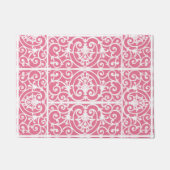 Rosa und weiße Blätter Fußmatte (Vorderseite)