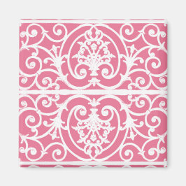 Rosa und weiße Blätter Magnet