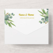 Rosa und weiße Blume All In One Einladung (Rückseite)