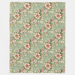 Rosa und weiße Blume auf dem Schlachtfeld Fleecedecke