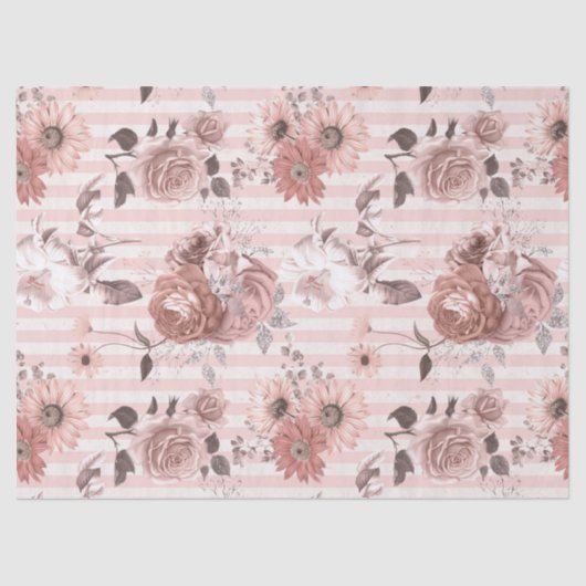 Rosa und weiße Blume auf gestrichener Decke Seidenpapier (Vorderseite)