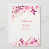 Rosa und weiße Blume Boho Off White Wedding Einladung (Rückseite)