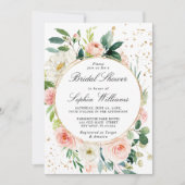 Rosa und weiße Blume Brautparty Einladung (Vorderseite)