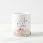 Rosa und weiße Blume für die Mama Kaffeetasse (Mittel)