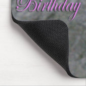 Rosa und weiße Blume Geburtstag Mousepad (Ecke)