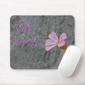 Rosa und weiße Blume Geburtstag Mousepad (Mit Mouse)