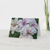 Rosa und weiße Blume Geranium Art Note Card Karte (Vorderseite)