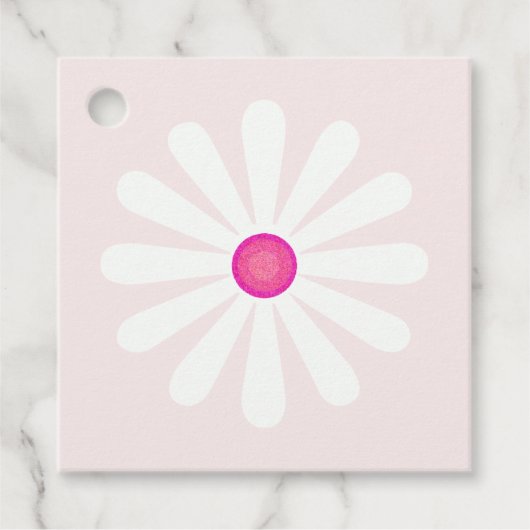 Rosa und weiße Blume Geschenkanhänger (Vorderseite)