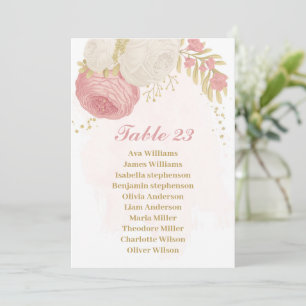 Rosa und weiße Blume Goldkarte Einladung