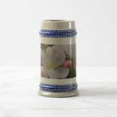 Rosa und weiße Blume Grau/Blau 22 oz Stein Bierglas (Mittel)