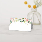 Rosa und weiße Blume Hochzeitskarten Platzkarte (Vorderseite)