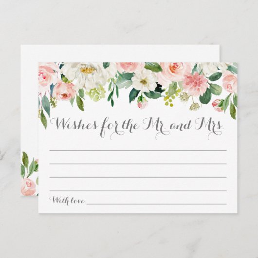 Rosa und weiße Blume Hochzeitskarten Postkarte (Vorne/Hinten)