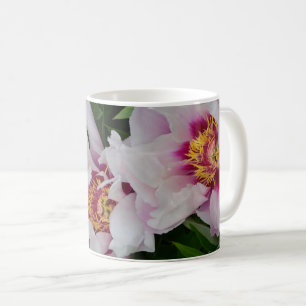 Rosa und weiße Blume Kaffeetasse