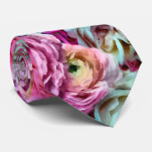 Rosa und Weiße Blume Krawatte (Gerollt)