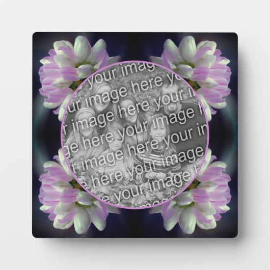 Rosa und weiße Blume kreieren Ihr eigenes Foto Fotoplatte (Vorderseite)