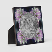 Rosa und weiße Blume kreieren Ihr eigenes Foto Fotoplatte (Vorderseite)