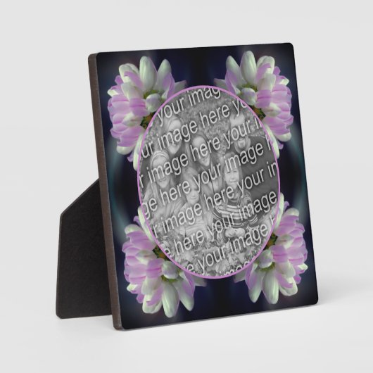 Rosa und weiße Blume kreieren Ihr eigenes Foto Fotoplatte (Vorderseite)