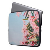 Rosa und weiße Blume Laptopschutzhülle (Vorderseite Links)