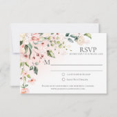 Rosa und weiße Blume mit RSVP-Karten im Grünen RSVP Karte (Vorderseite)
