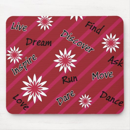 Rosa und weiße Blume motivierend mousepad (Vorne)