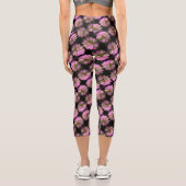 Rosa und weiße Blume Naher Oberteil Capri Leggings (Rückseite)