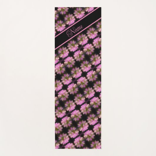 Rosa und weiße Blume Personalisiert Yogamatte (Vorderseite)