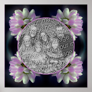 Rosa und weiße Blume schaffen Ihr eigenes Foto Poster