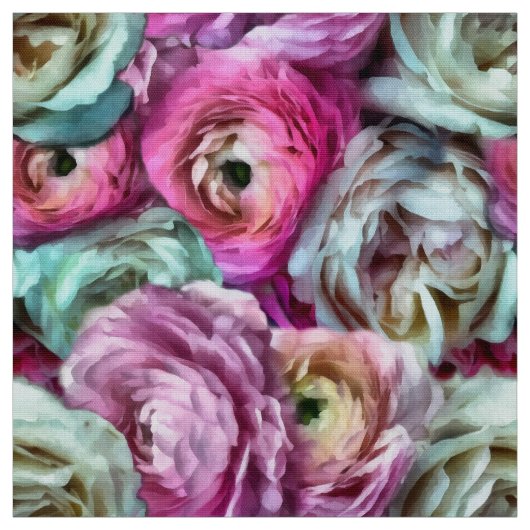 Rosa und Weiße Blume Stoff (Muster)