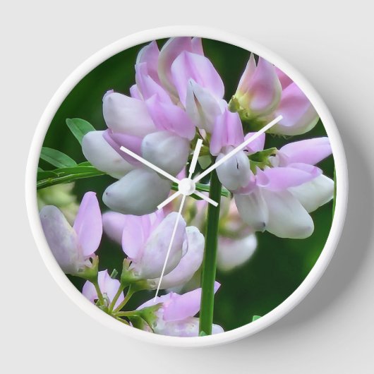 Rosa und weiße Blume Uhr (Vorderseite)