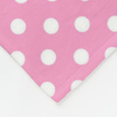 Rosa und weiße Blume und Punkte Fleecedecke (Ecke)