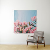 Rosa und weiße Blume Wandteppich (Beispiel (Horizontal))