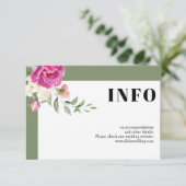 Rosa und weiße Blume Weiß Weiße Brautdetails Begleitkarte (Stehend Vorderseite)