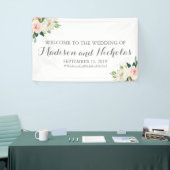 Rosa und weiße Blumen-Hochzeits-Fahnen-Dekoration Banner (Messeveranstaltung)